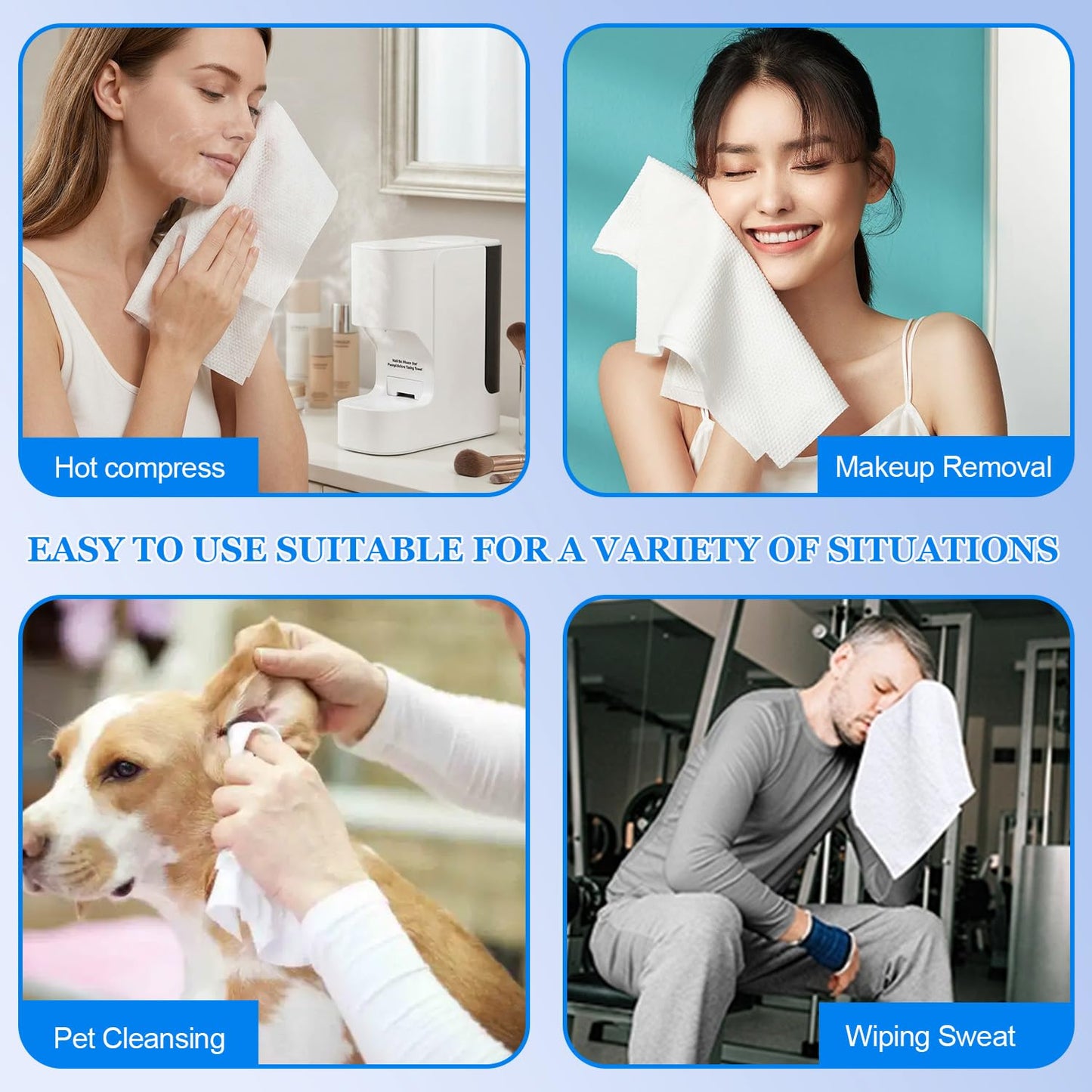 Disposable Compressed Face Towels - 60 Pcs Refills for Hot Towel Heater | Ideal for Smart Towel Warmers