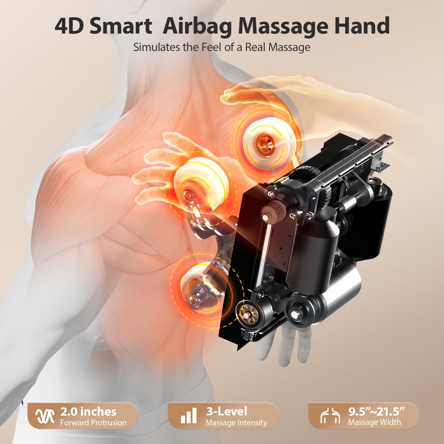 Gethope 4D Massage Chair Full Body - 53.2" Ultra Long SL-Track Massage Chair Zero Gravity Massage Recliner with Foot Roller, 10 Modes 6 Technique, 32 Airbags, 3 Core Heating, AI Voice, Yoga Stretch