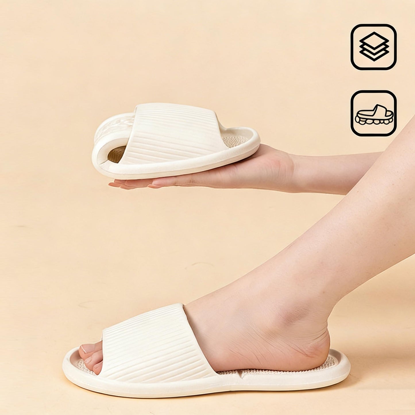 LUNASCULP Shower Shoes Travel Foldable Portable Non Slip Slippers for Hotel Guests Swimming Spa Unisex Men Women Lightweight EVA Bathroom Slides Quick Drying Water Resistant Footwear