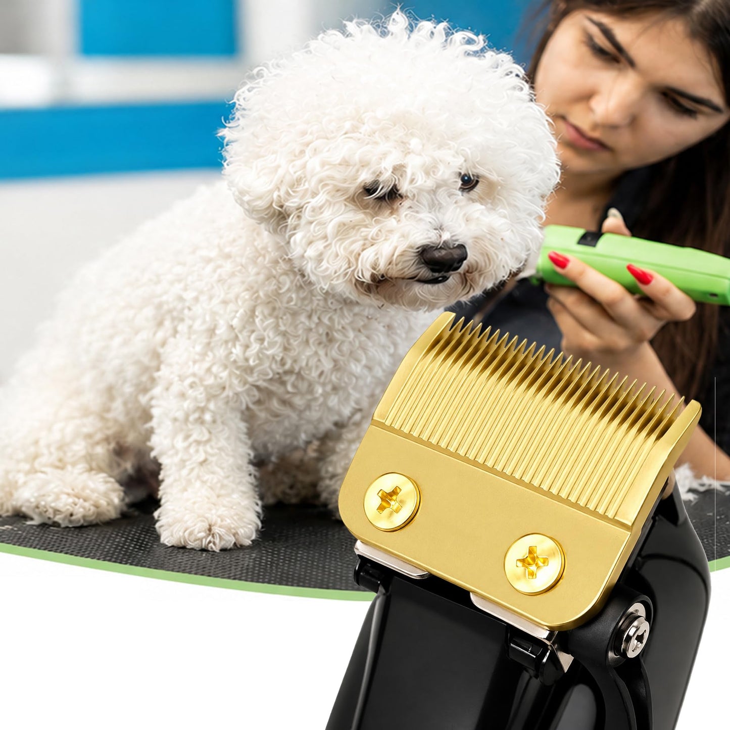 Clippers Blades Replacement Compatible with Wahl 30-15-10(#1037-400),Professional Animal Standard Adjustable Blade Set,Ceramic Dog Blade Set,2 Set(Gold/Silver)