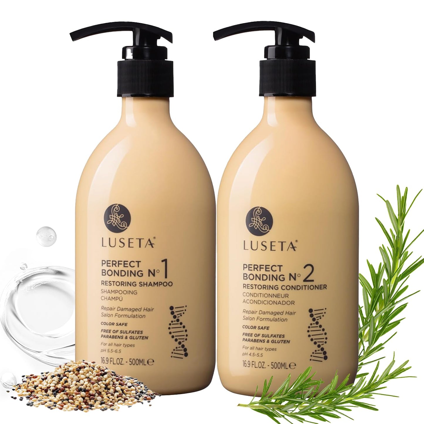 Bond Repair Shampoo & Conditioner Set for Chemically Damaged Hair - Deep Moisture & Shine | 2x16.9 oz