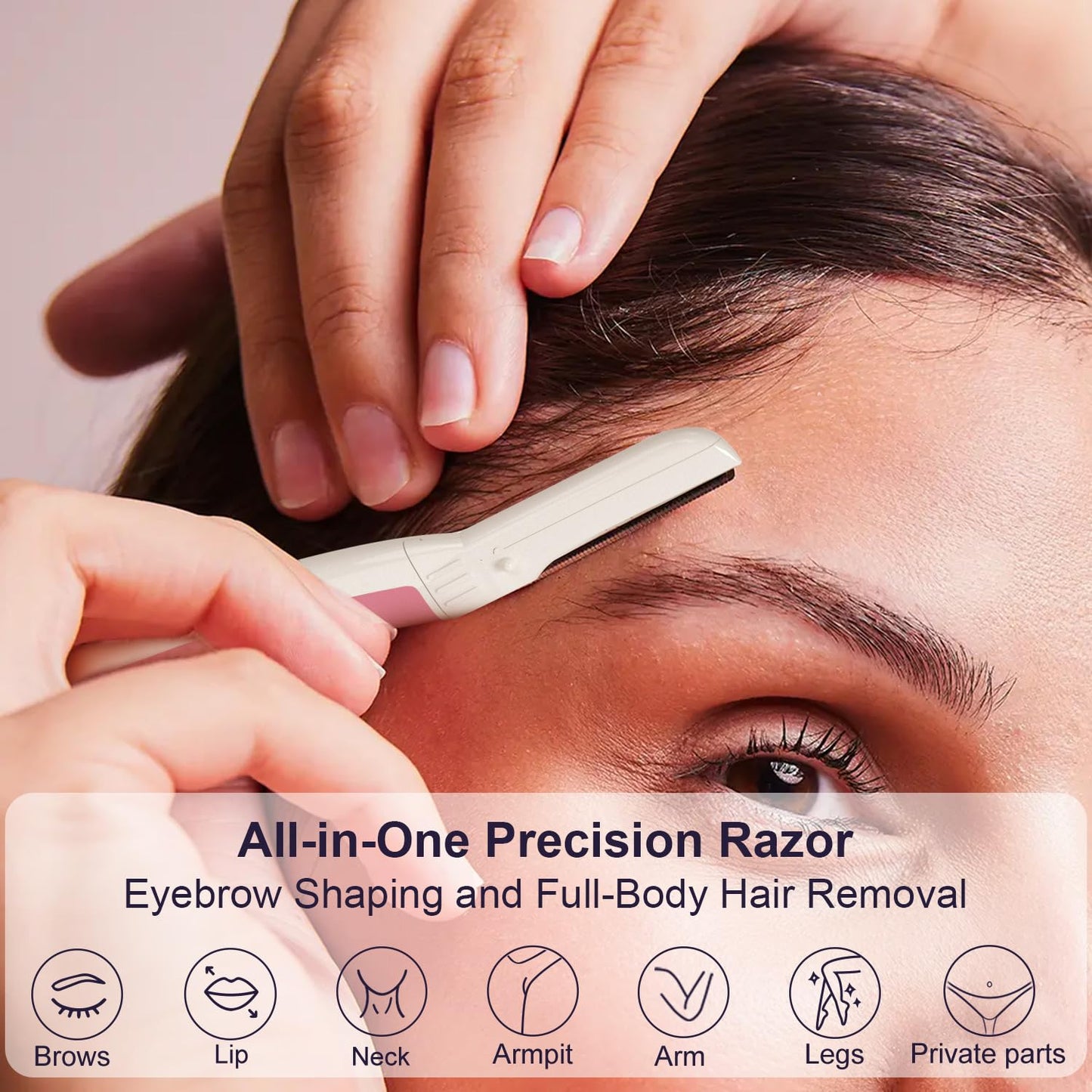 THURLADY Dermaplane Razor, Face and Eyebrow Razors for women, Exfoliating Facial Razor & Dermaplaner, Skin Care Tool for Smooth Skin, Gentle Exfoliation & Facial Hair Removal, (12 pcs, Pearl Blush)