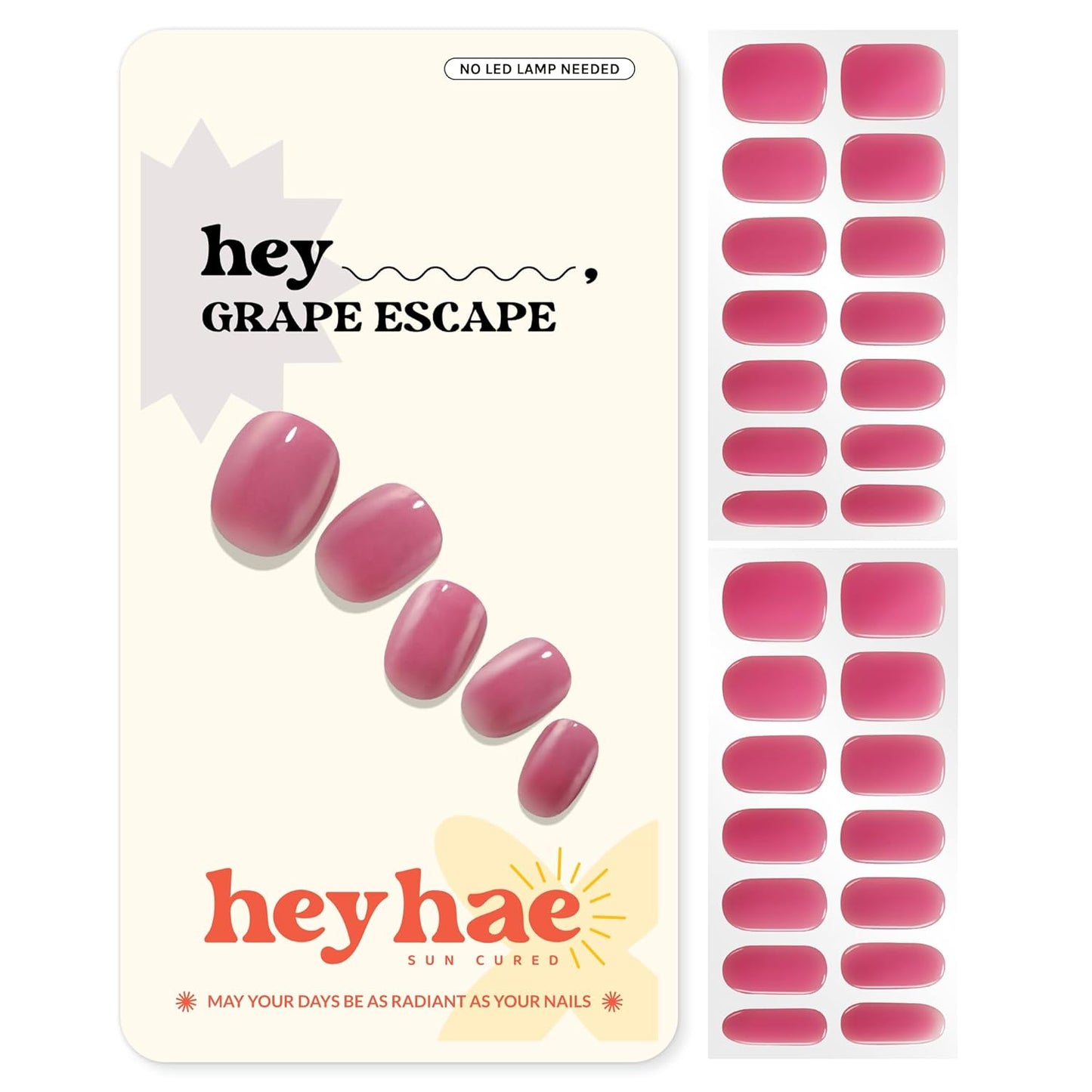 **Semi Cured Gel Nail Strips - Easy Apply & Remove, Salon Quality | Summer Solid Red | 28 Strips & Accessories Included**
