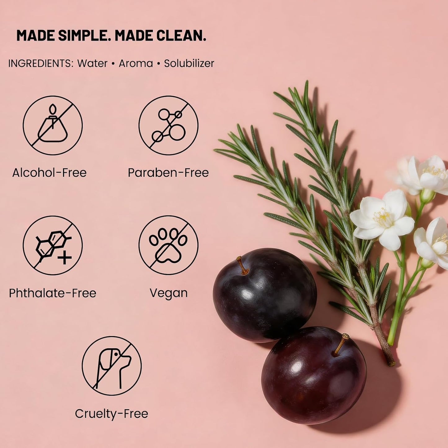 Vanilla Body & Hair Mist for Women | Alcohol-Free Jasmine & Amber Plum Spray - 3 oz Vegan Perfume