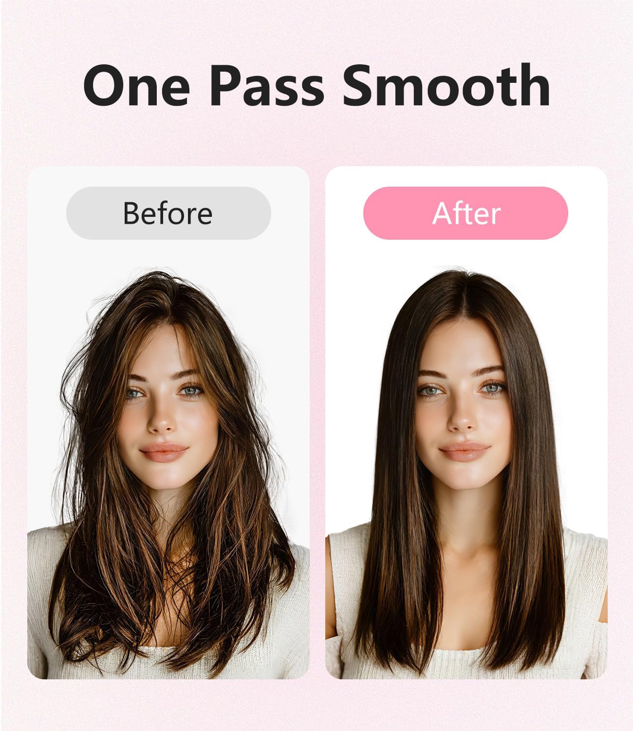 Steam Hair Straightener - 1.5'' Ceramic Flat Iron for Women | 2-in-1 Curler & Straightener, Infrared Technology, Nourishes & Smooths Hair