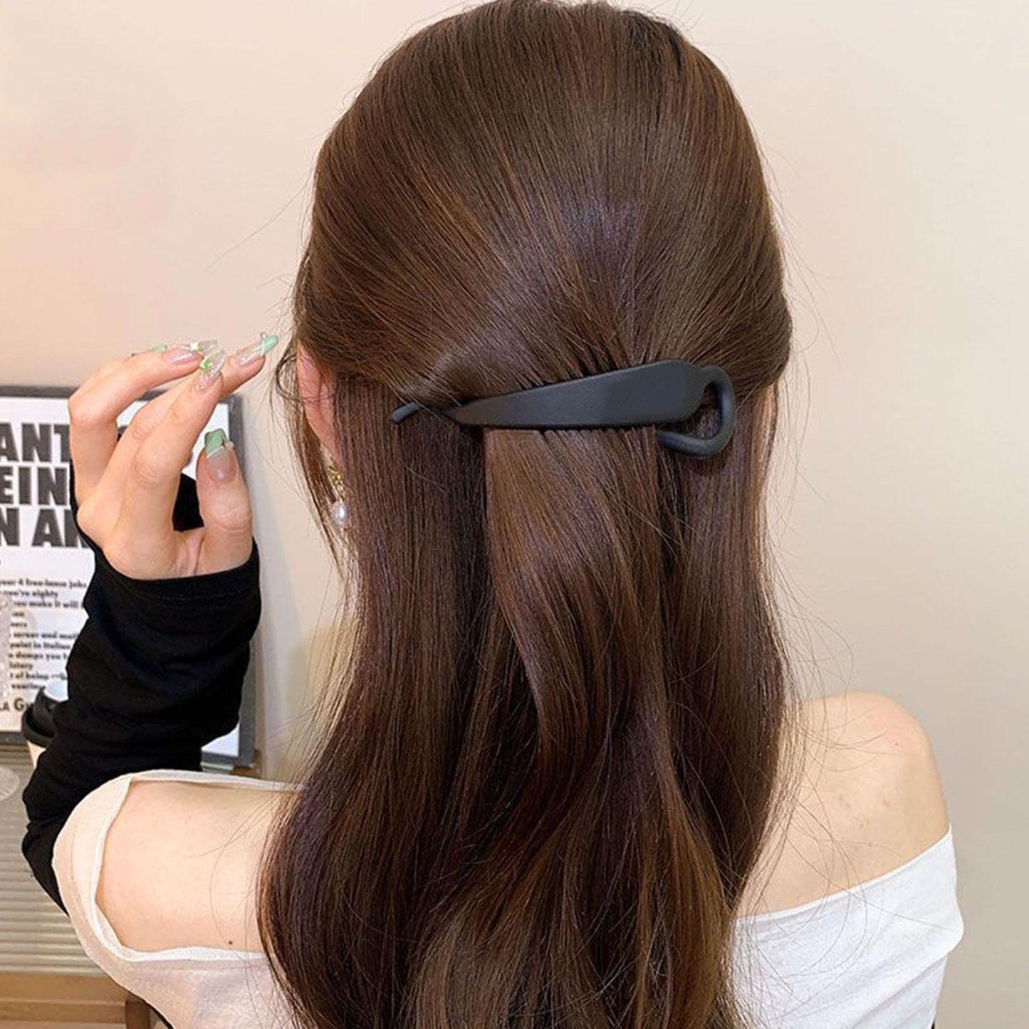 12 Pcs Banana Hair Clips for Women, French Twist Hair Barrettes, Flat Hair Claws, Minimalist Ponytail Holders, Strong Hold Hair Pins Fashion Hair Accessories for Girls Daily Wear