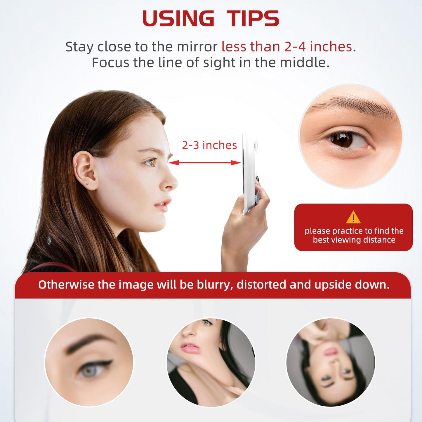 20X Magnifying Mirror and Tweezers Kit, 6 Inch Compact Size, 20X Magnification with 3 Suction Cups Wall Mounting, Portable Makeup Magnified Mirror for Women Men