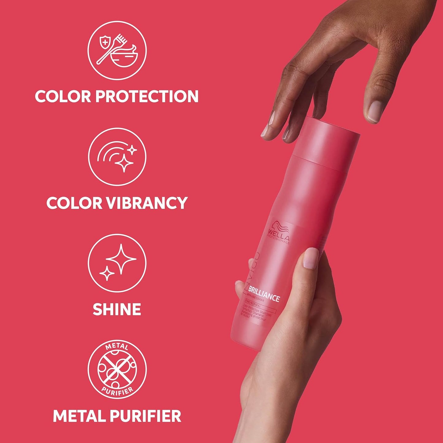 Wella Professionals Invigo Brilliance Shampoo - Color Care for Fine/Normal Hair | Daily Cleanser with Lime Caviar