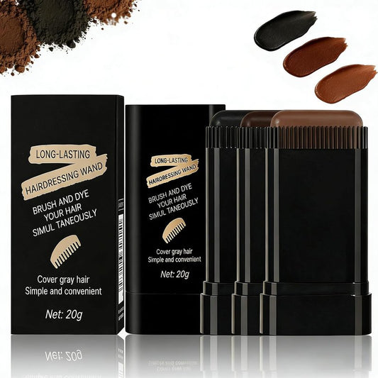 Glo7 Hair Dye Concealer Stick - Instant Gray Root Coverage, Waterproof & Long-Lasting | 3-Pack for Travel Use