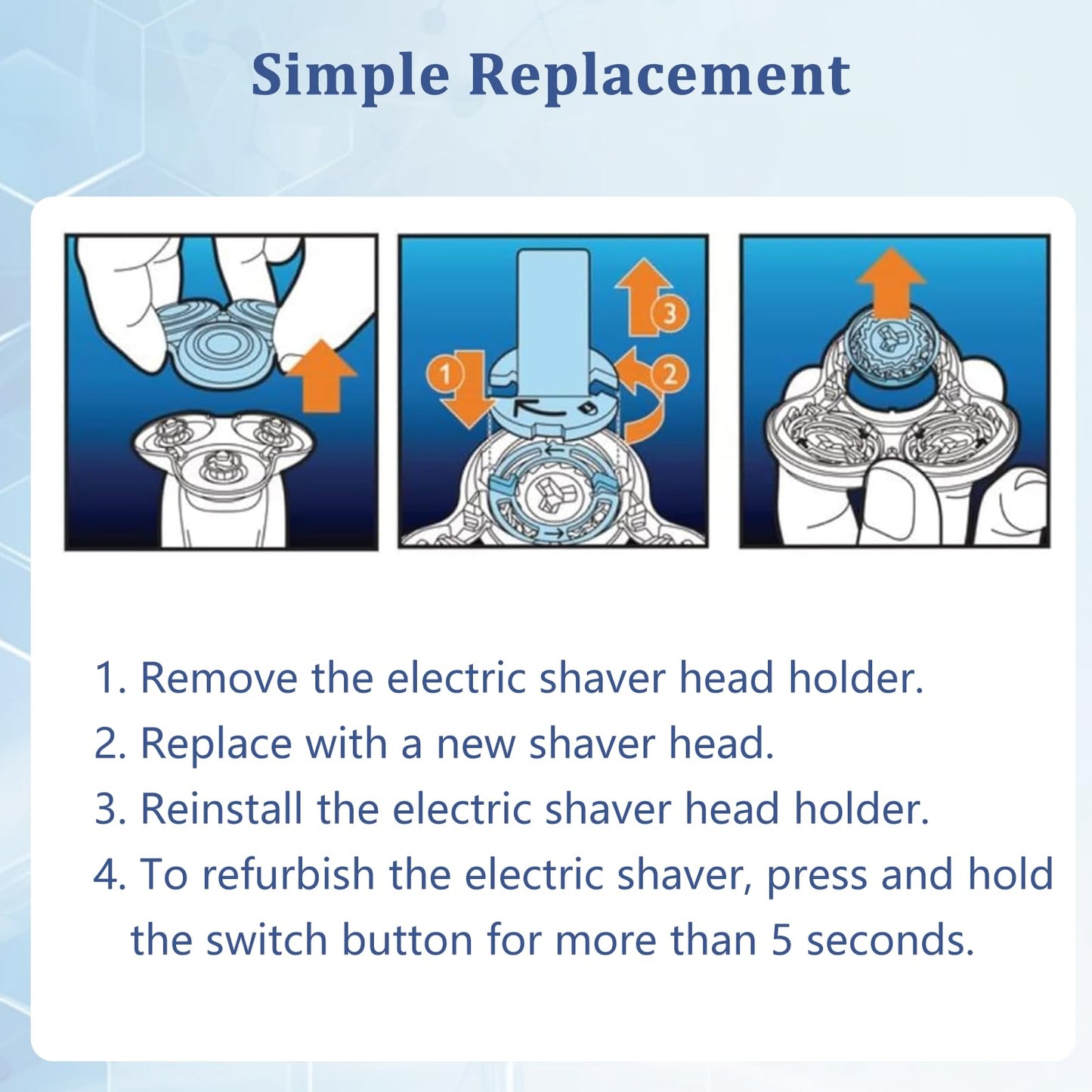 SH90 Replacement Heads for Philips Norelco Shaver S9000 Serie and S8000 Series, Upgrade Double-Layer Precision Blades,6 pcs