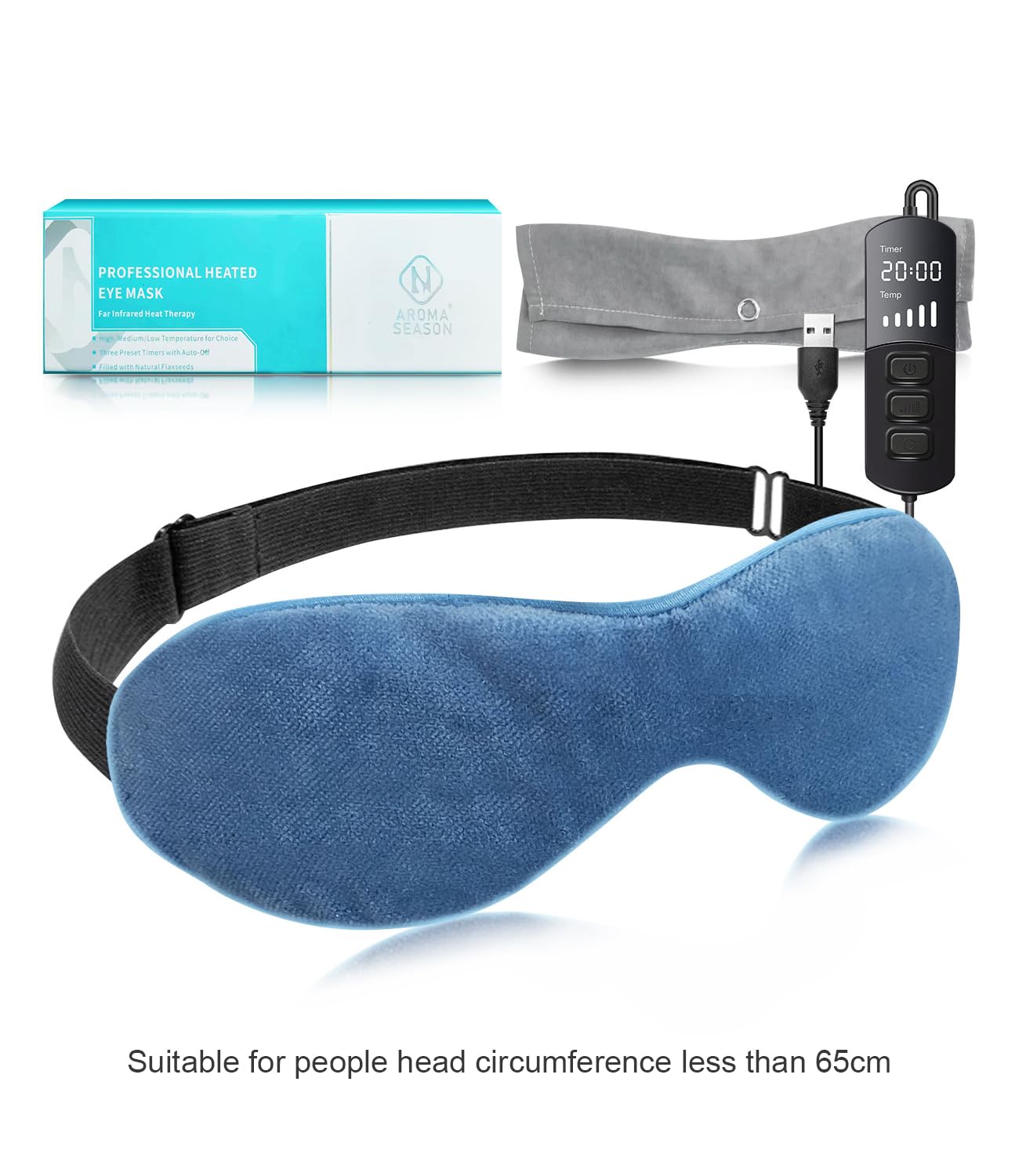 Heated Eye Mask for Dry Eyes - Warm Flaxseed Compress for MGD & Eye Treatment | Blue
