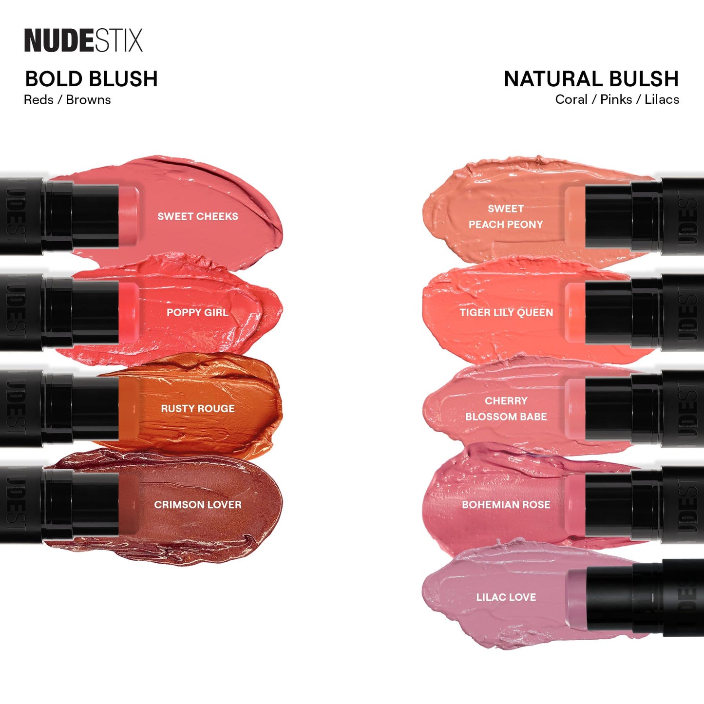 Nudestix Nudies Bloom All Over Dewy Color – 3-in-1 Cream Blush Stick for Cheeks, Eyes & Lips with Built-In Brush | Sheer, Glossy Finish | Vegan, Long-Wear, Multi-Use Makeup (Sweet Peach Peony)