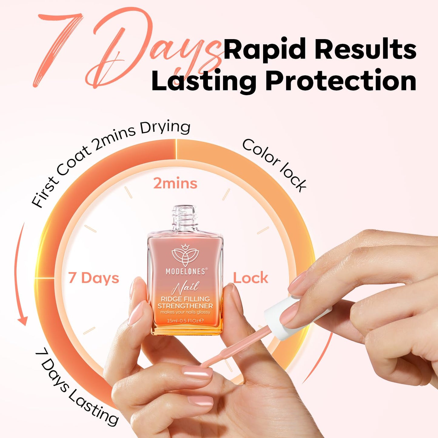 Nail Strengthener & Growth Hardener - Extra Strong Repair Polish for Damaged Nails | 15ml Nude Color
