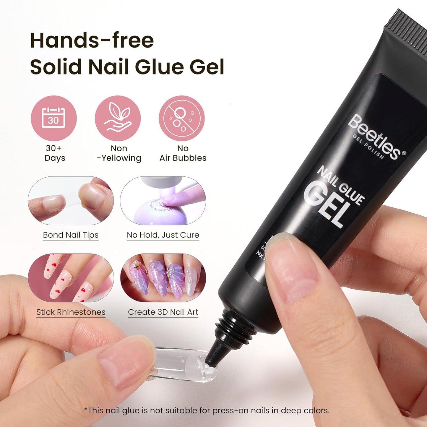 Beetles Gel Nail Kit - Medium Square Half Matte Gel Tips with Dehydrator & Primer | Easy DIY Acrylic Extension Set for Women
