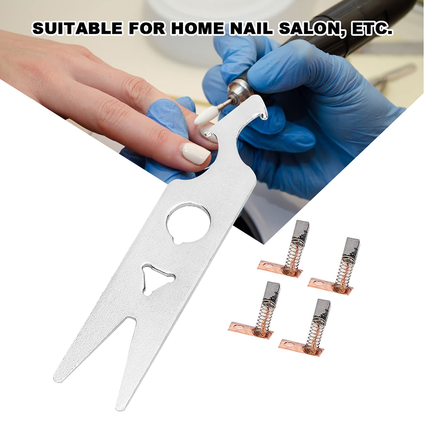 Nail Drill Manicure Tools 2 Pairs Carbon Brush Wrench Set Nail Drill Handpiece Accessory Replacement Part Nail Drill Handpiece Replacement Tools