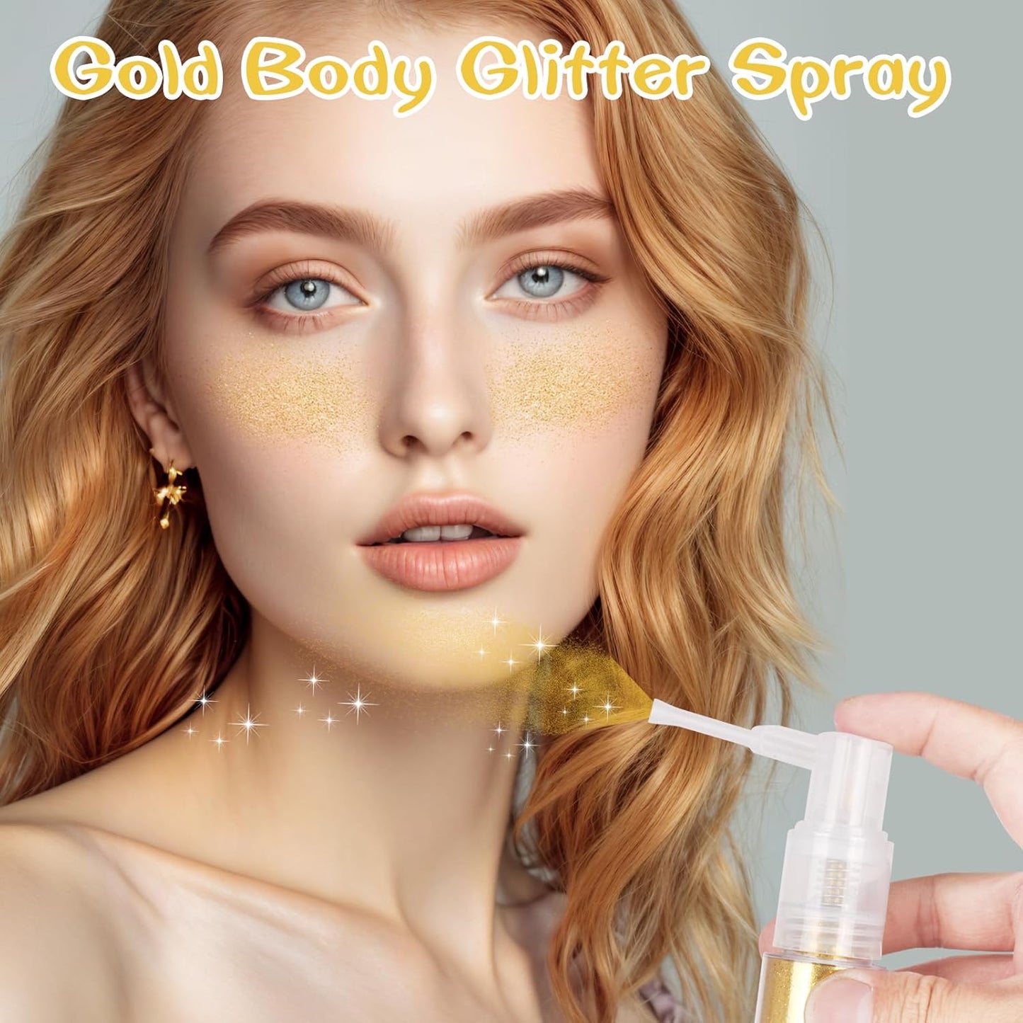 Gold Hair and Body Glitter Spray - Shiny Sparkle Glitter for Clothes & Hair | 25g/0.88oz