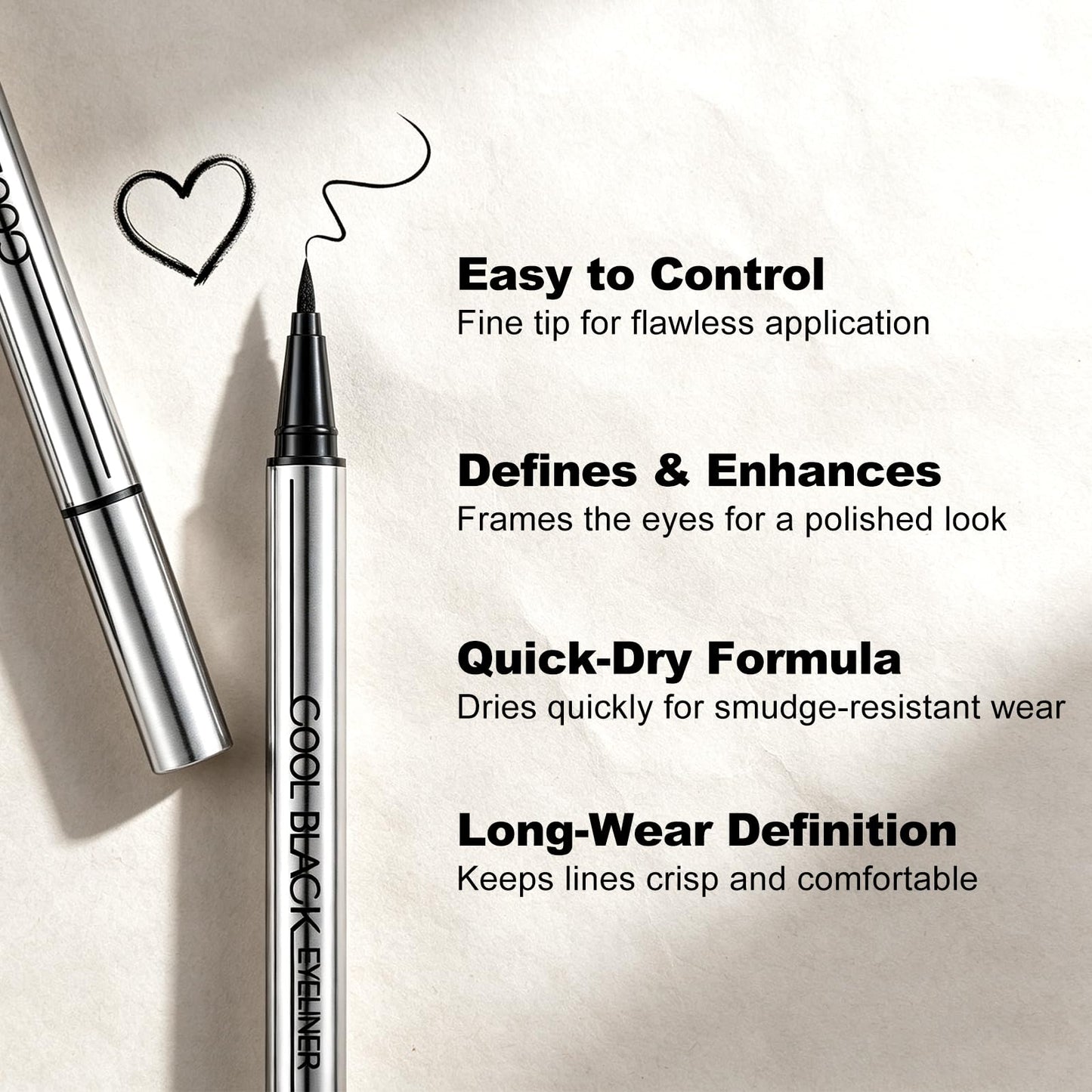 retigazo 2pcs Long-Lasting Eyeliner, Waterproof & Sweatproof, 24-Hour Smooth Application, Ultra-Creamy Silky Texture, Lightweight Liquid Eyeliner