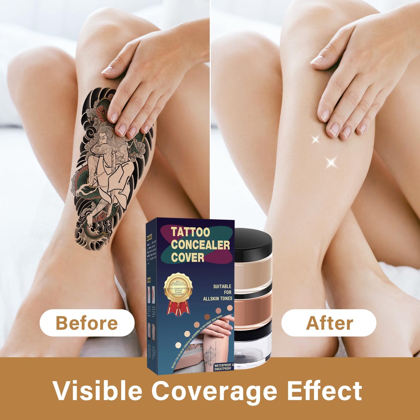 Tattoo Cover Up Makeup Waterproof, Two Sizes0525