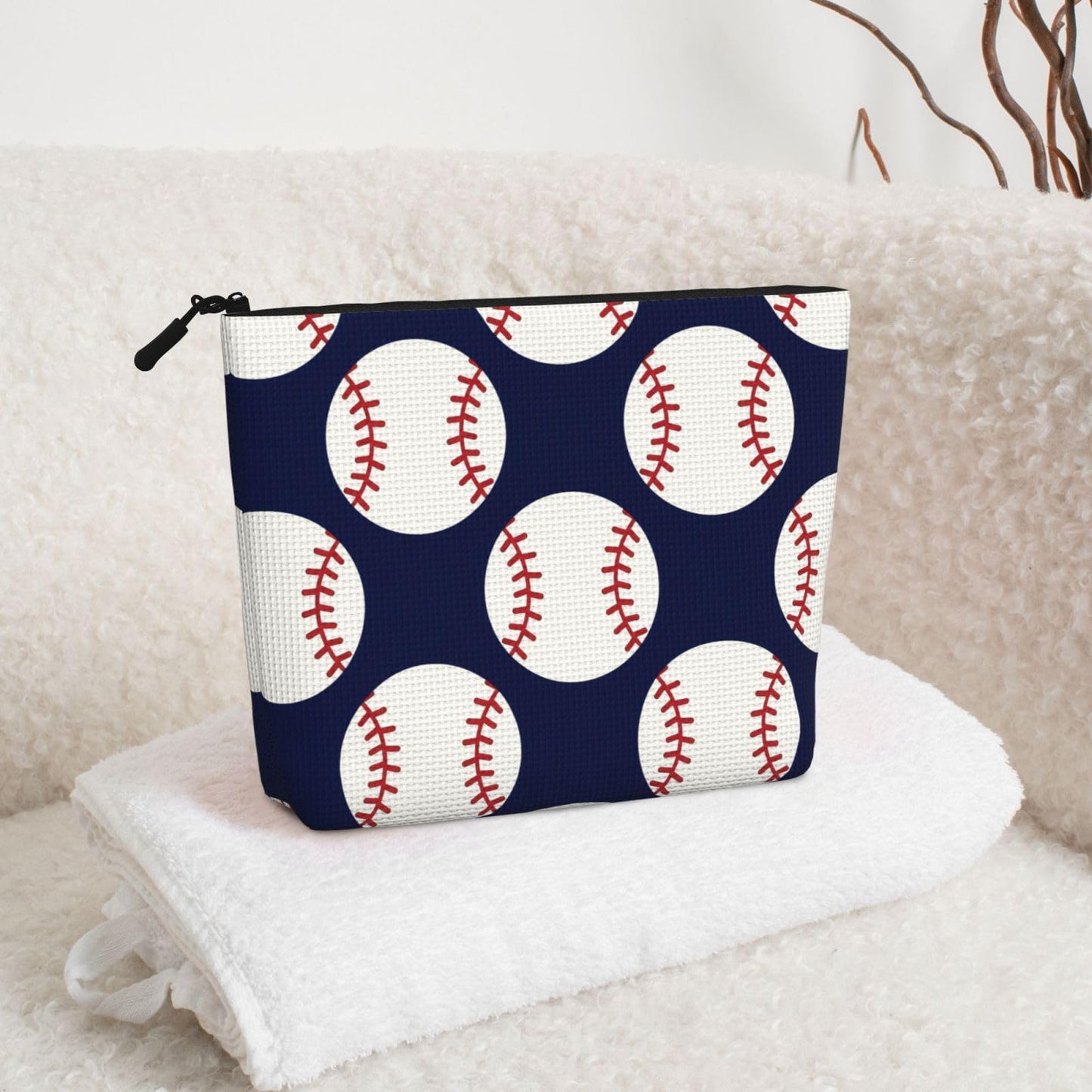 Baseball Travel Toiletry Bag for Boys - Cute Small Water-resistant Makeup Bag for Kids & Women - Foldable Cosmetic Organizer Storage Bag for Toiletries Accessories Bathroom Stuff