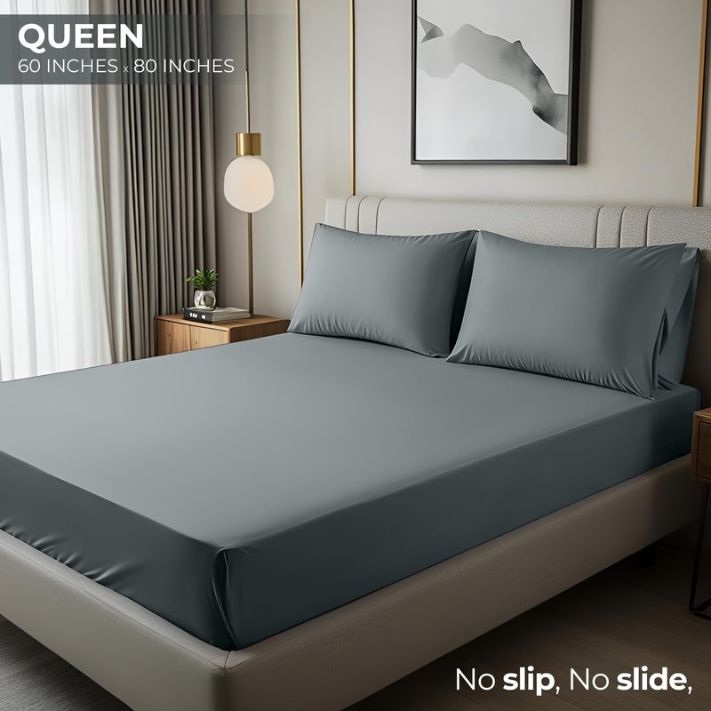 Utopia Bedding Queen Fitted Sheet - Bottom Sheet - Deep Pocket - Soft Microfiber - Shrinkage and Fade Resistant - Easy Care -1 Fitted Sheet Only (Grey)