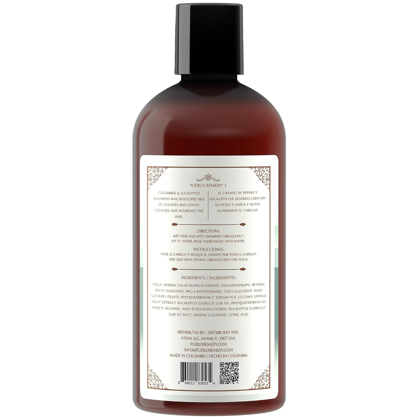 Pueblo Remedy Shampoo - Cucumber & Eucalyptus | Vegan, Cruelty-Free Hair Care, 16.9 Oz