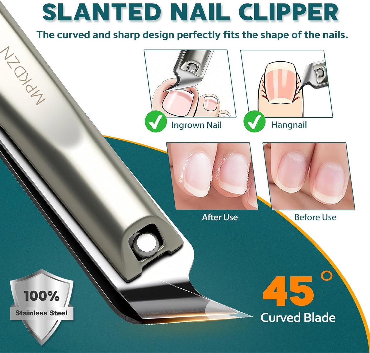 Nail Clippers Set, Fingernail and Toenail Clipper Cutters Kit