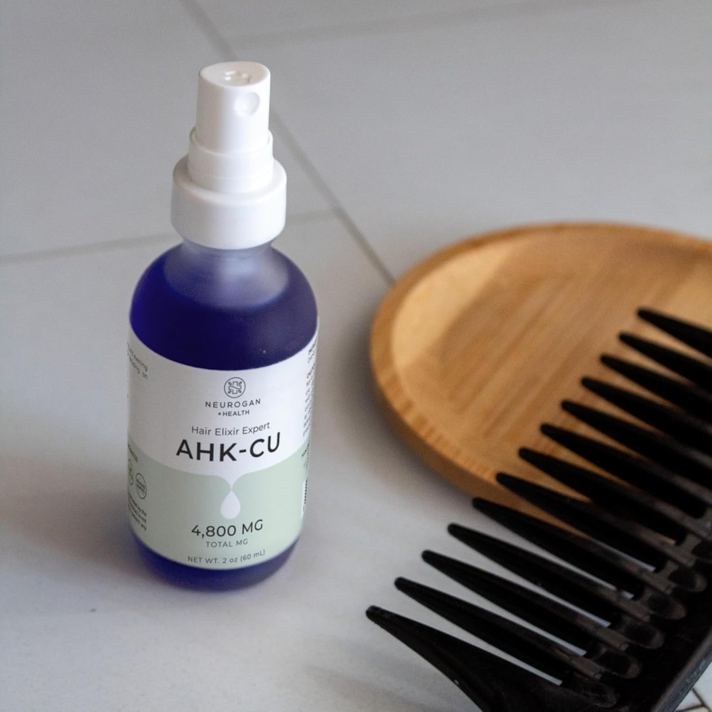 Neurogan AHK-Cu Hair Elixir - Lightweight Copper Peptide Serum Spray for Hair & Scalp Care | 2 oz