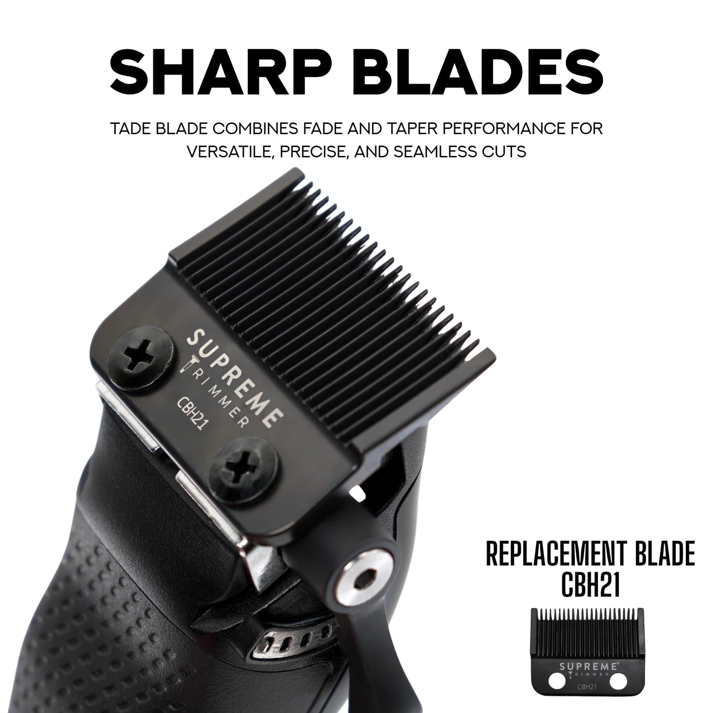 Supreme Trimmer Darkstar 82 Metal Body Clipper w. Magnetic Vector Motor | 180 Min Run Time, 9100 RPM Hair Clipper | Low Noise Professional Barber Clipper DLC Tade Blade | STC82 (Black)