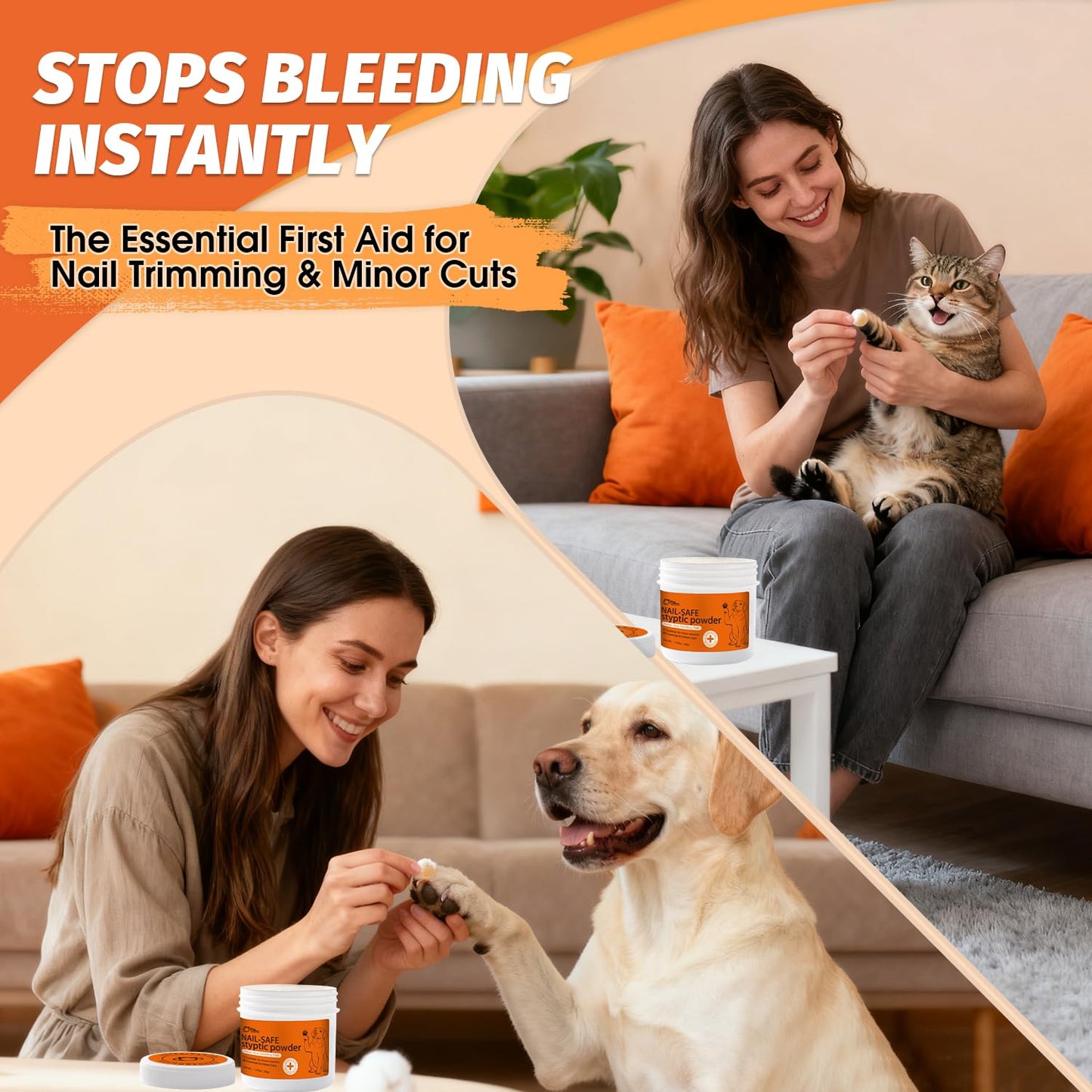 PAW PLANET Styptic Powder for Dogs & Cats -1.76oz Fast Acting Blood Stop Powder for Nail Clipping, Minor Cuts & Wing Clipping,Essential First Aid for Dark Nails (1-Pack)