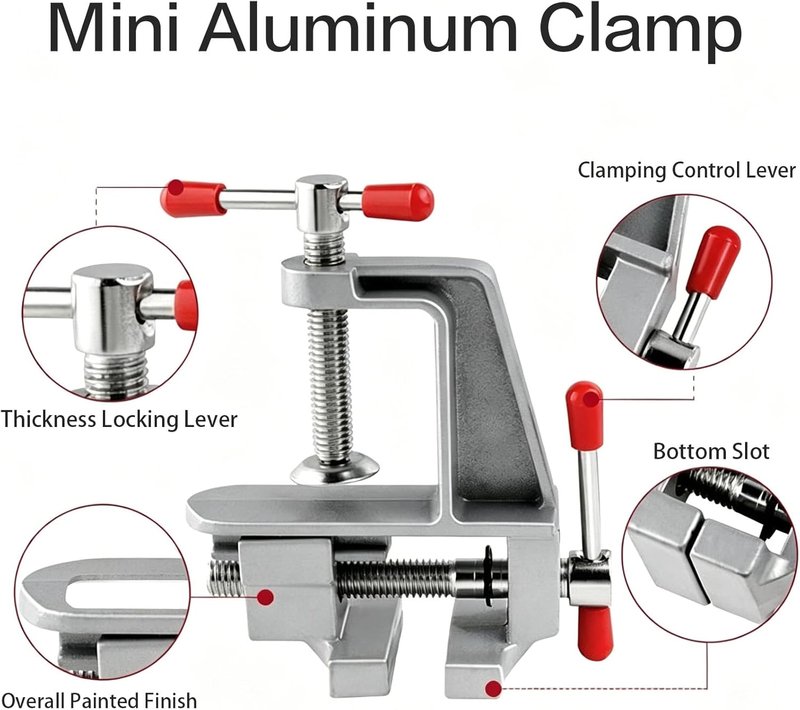 DIY Makeup Kit - Mini Aluminum Clamp, Stamping Tools & Micro Scoop Spoon | 5" x 3.5" Palette Accessories for Home Use