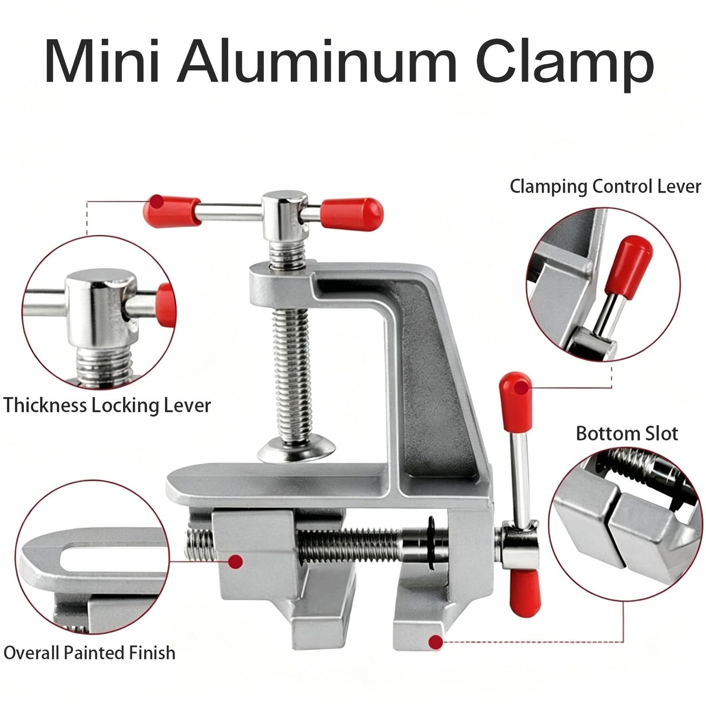 DIY Makeup Kit with Mini Aluminum Clamp 5" x3 1/2", Stamping Tools for Mini Palettes, Micro Scoop Spoon & 3ml Water Spray Bottle – Powder Palette Accessories for Home DIY