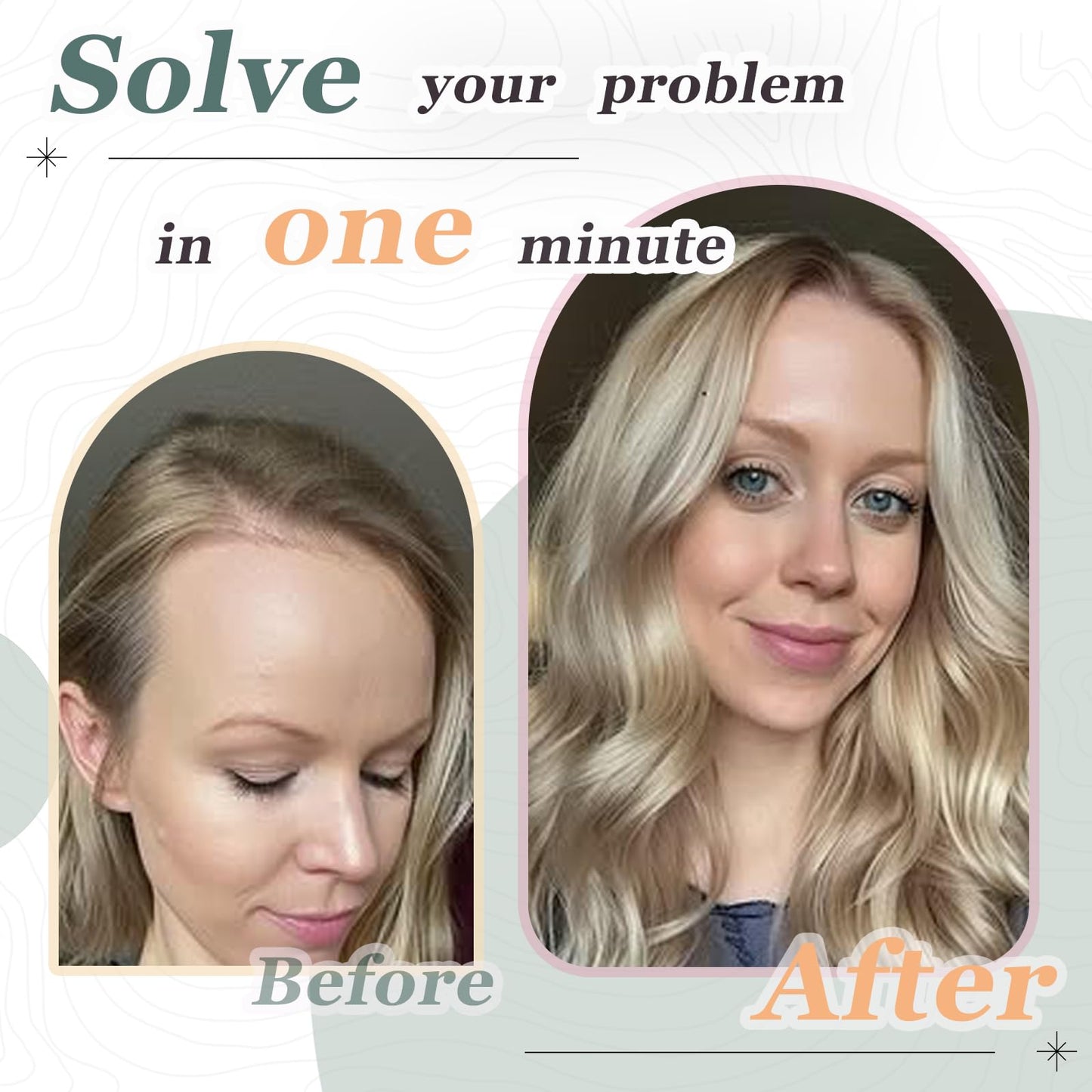 OOPPOO Hair Toppers for Women Real Human Hair, 12 Inch Toppers Hairpieces for Women with Side Bangs Upgraded Lace Base for Thinning hair to Add Volume