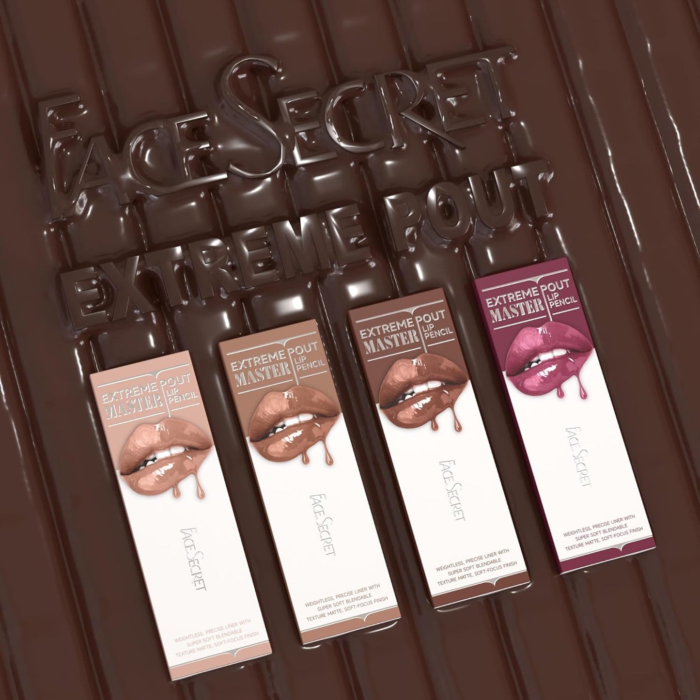 Matte Lip Liner Pencil Set - 5PCS Waterproof & Smudge-Proof | Warm Brick Red & Cocoa Brown Shades