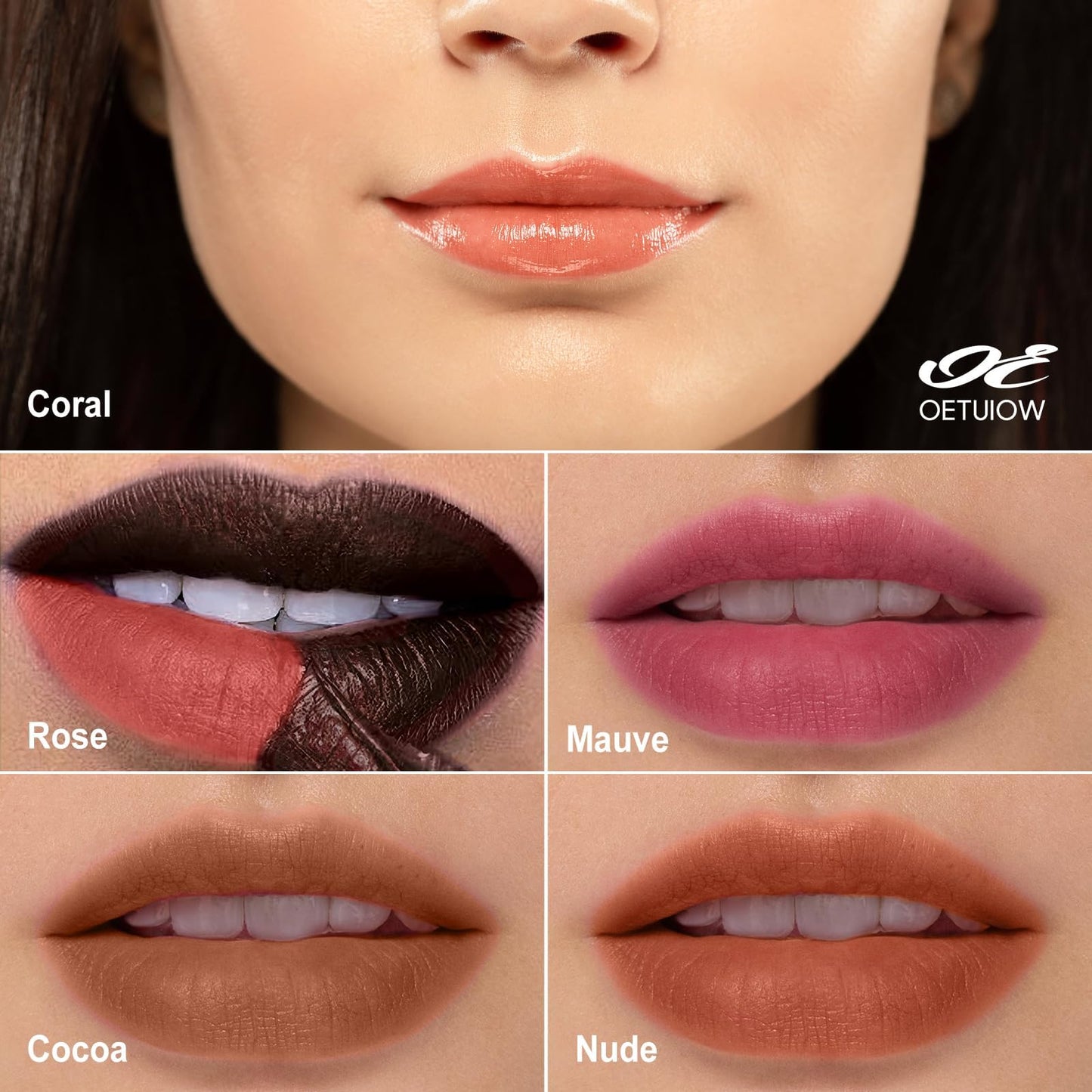 OETUIOW Peel Off Lip Stain Long-Lasting Waterproof, Moisturizing Lip Liner Stain Natural Lip Color, Lip Liner Peel Off Stain Enhancing Complexion for Women Girls (Rose)