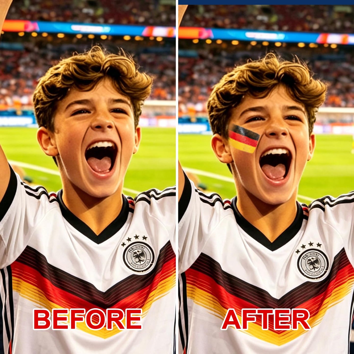 Germany Face Paint Stick - Sweatproof High Pigment for World Cup Fans | Black, Red & Yellow