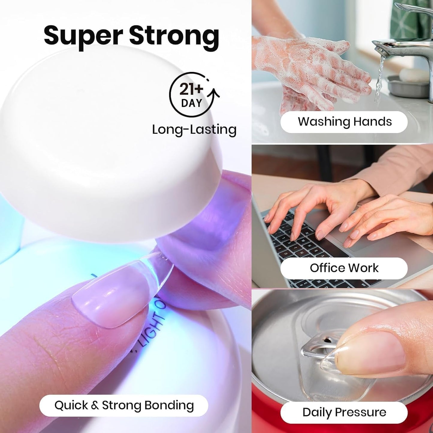 Beetles Gel Nail Tips - 576 Pcs Short Almond Acrylic False Nails | 12 Sizes, Easy DIY Press-On Extensions