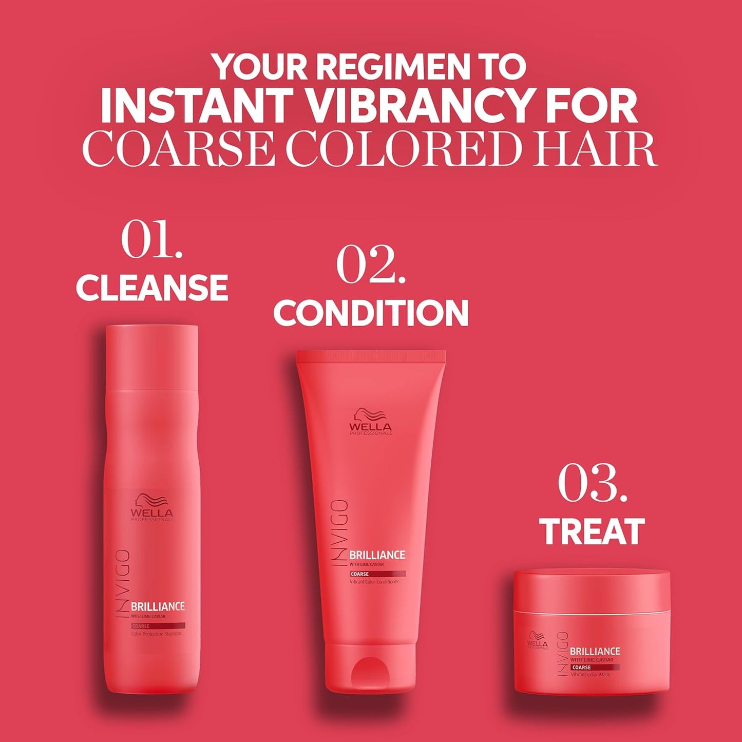 Wella Professionals Invigo Brilliance Conditioner - Intense Color Protection for Coarse Hair | Salon Formula, Shine Care