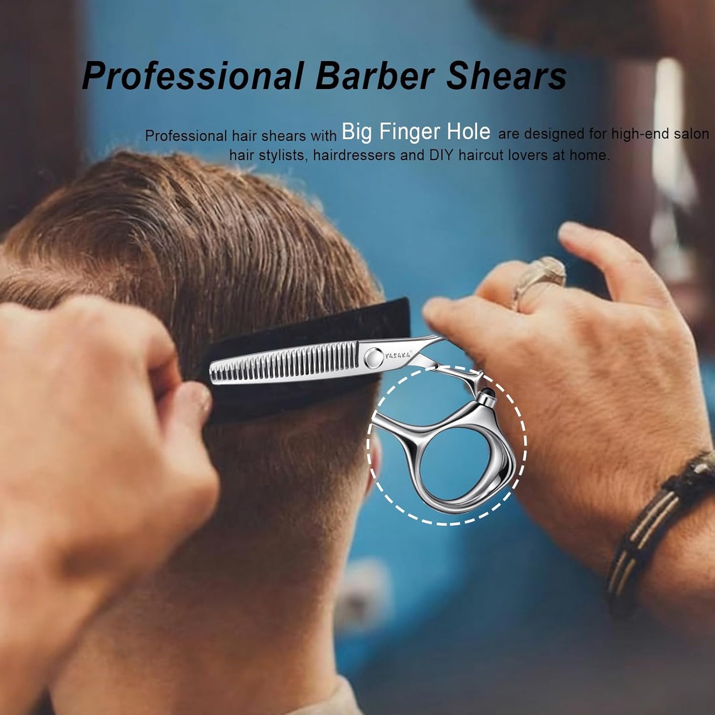 High-End Thinning Shears - 6" Cobalt Alloy Steel Hair Cutting Scissors | 29 Teeth Texturizing Blades for Salon & Home Use - Silver