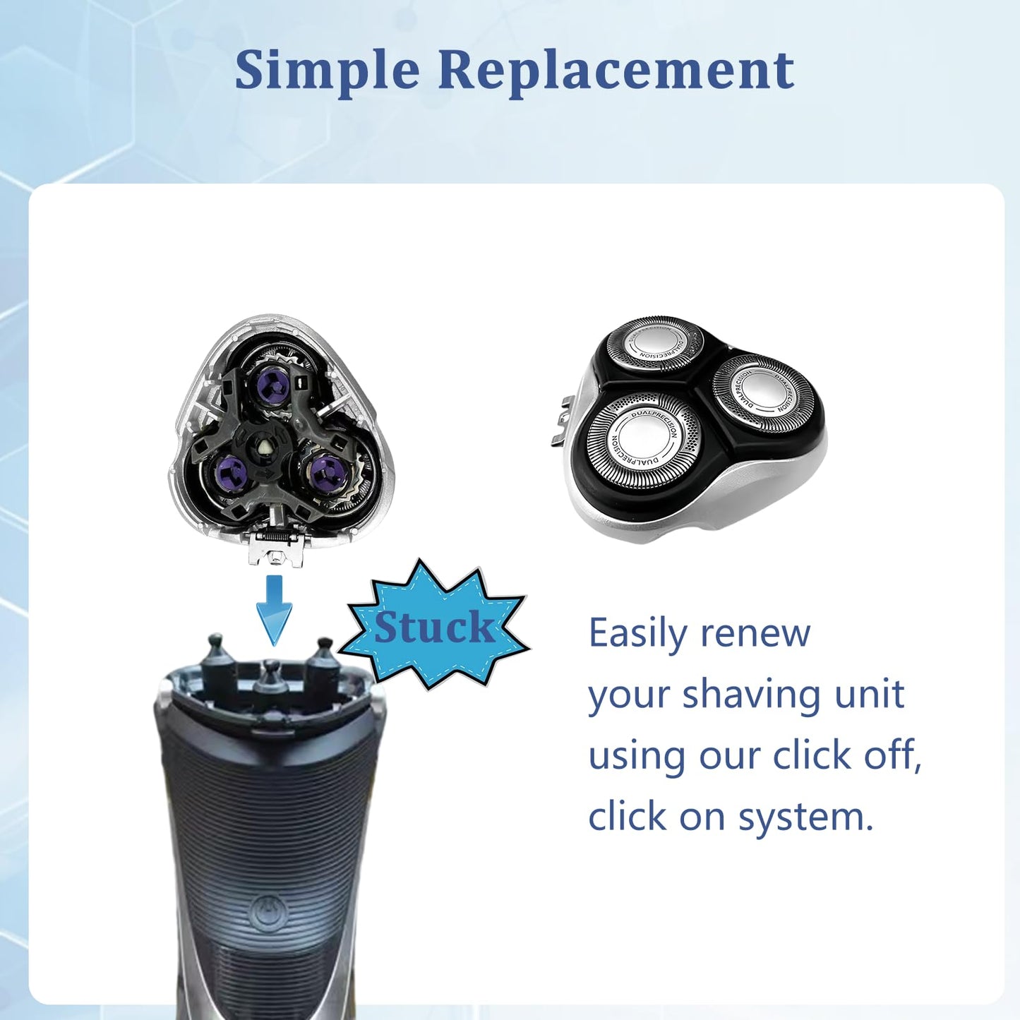 HQ8 Replacement Shaver Head for Phi-lips Shavers - Compatible with AT830, AT880, PT920 Models (Includes AT875, HQ8200 & More)