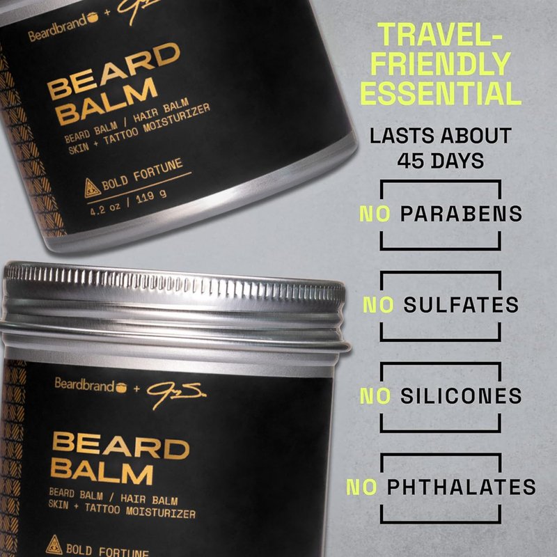 Beard Balm for Men - Travel Pack - Supports Thicker Beard, Norse Winter Scent, Natural Ingredients Butter Reduces Dryness & Enhances Look - 4.2 oz