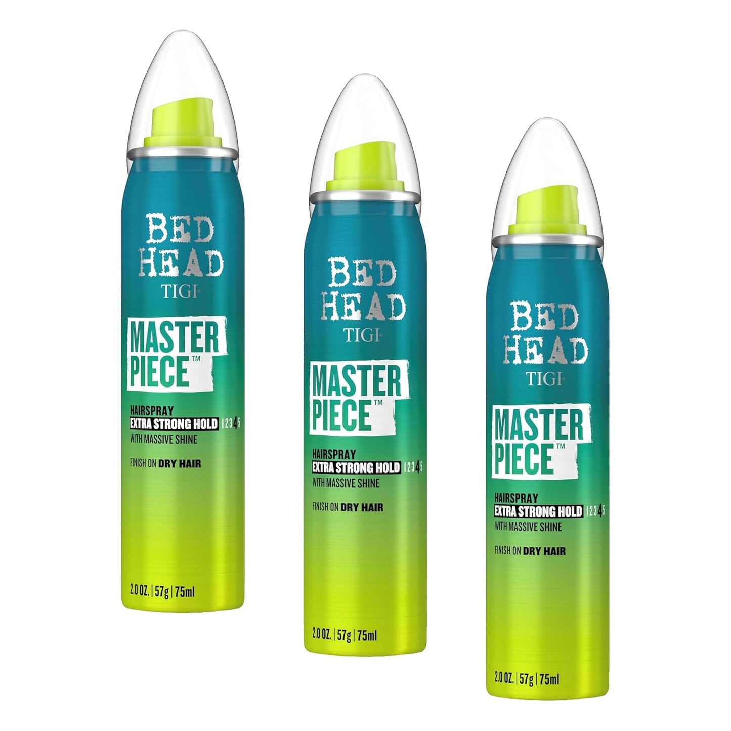 TIGI Bed Head Masterpiece Hairspray - Strong Hold, Travel Size 2.4 oz | Pack of 3