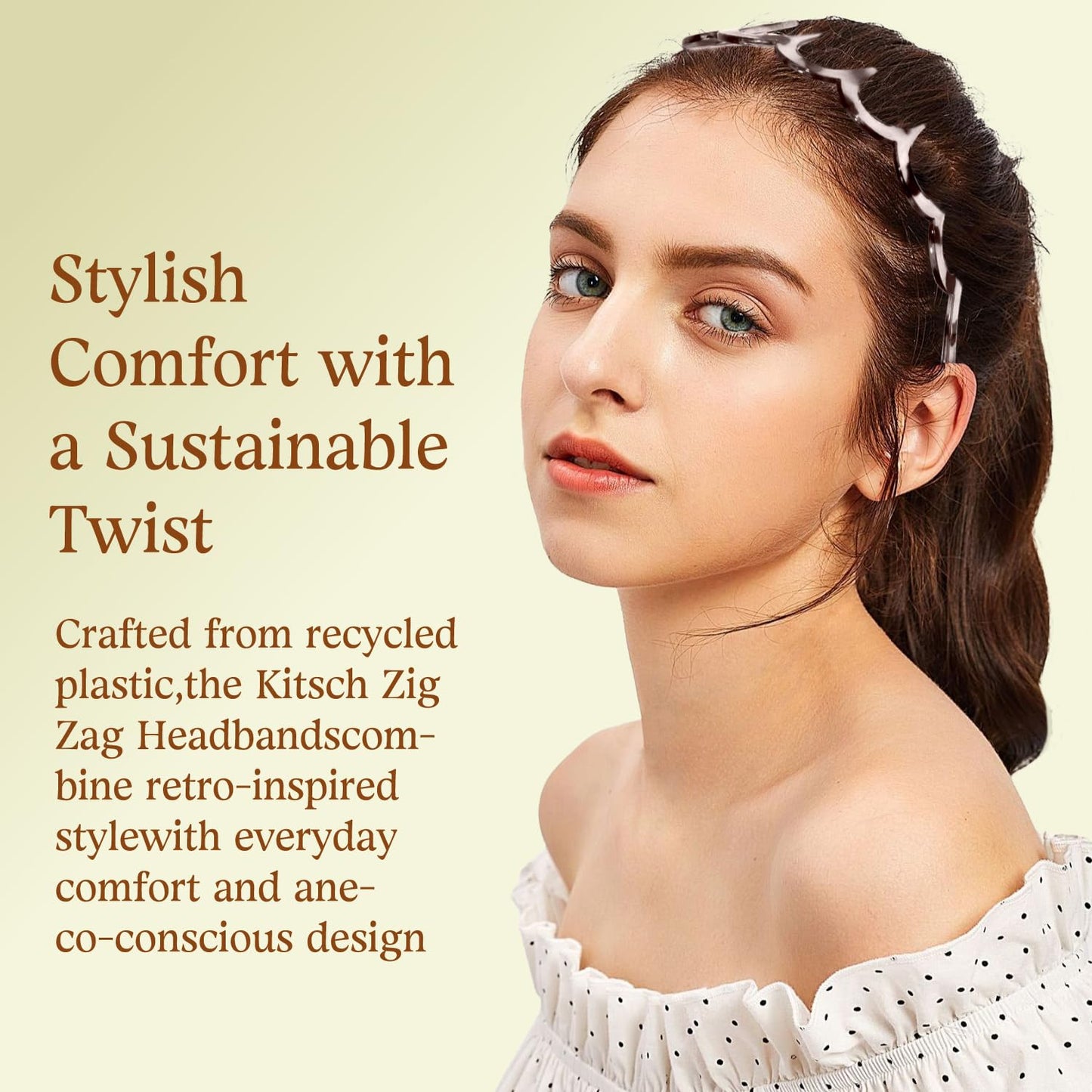 Zig Zag Headbands for Women - 3PC Fashion Comb Hairbands with Teeth | Wavy Slicked Back Styles
