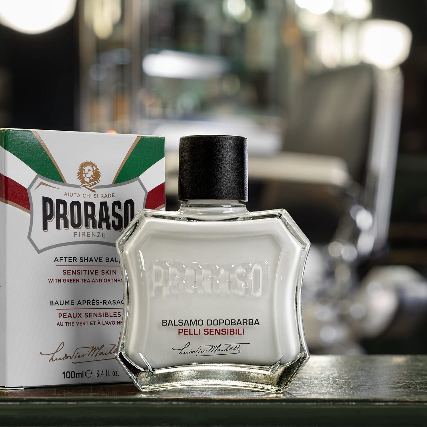 Proraso After Shave Balm - Oatmeal & Green Tea - Nourishing & Gentle Formula After Shave Cream for Sensitive Skin - Premium Italian Shaving for Men - 3.4oz,(Pack of 2)
