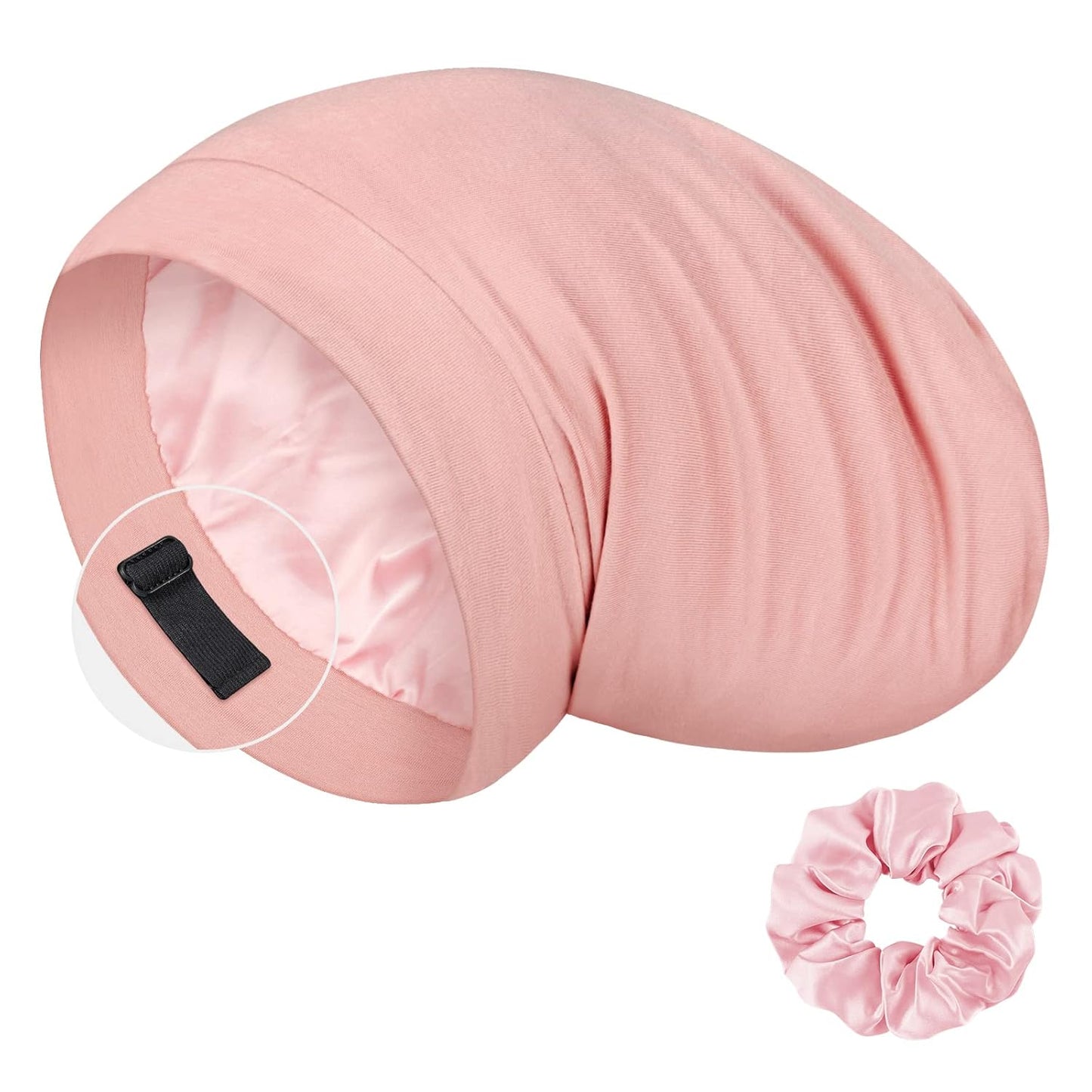 Mulberry Silk Bonnet for Sleeping - Real Silk Sleep Cap for Curly Hair & Braids | White