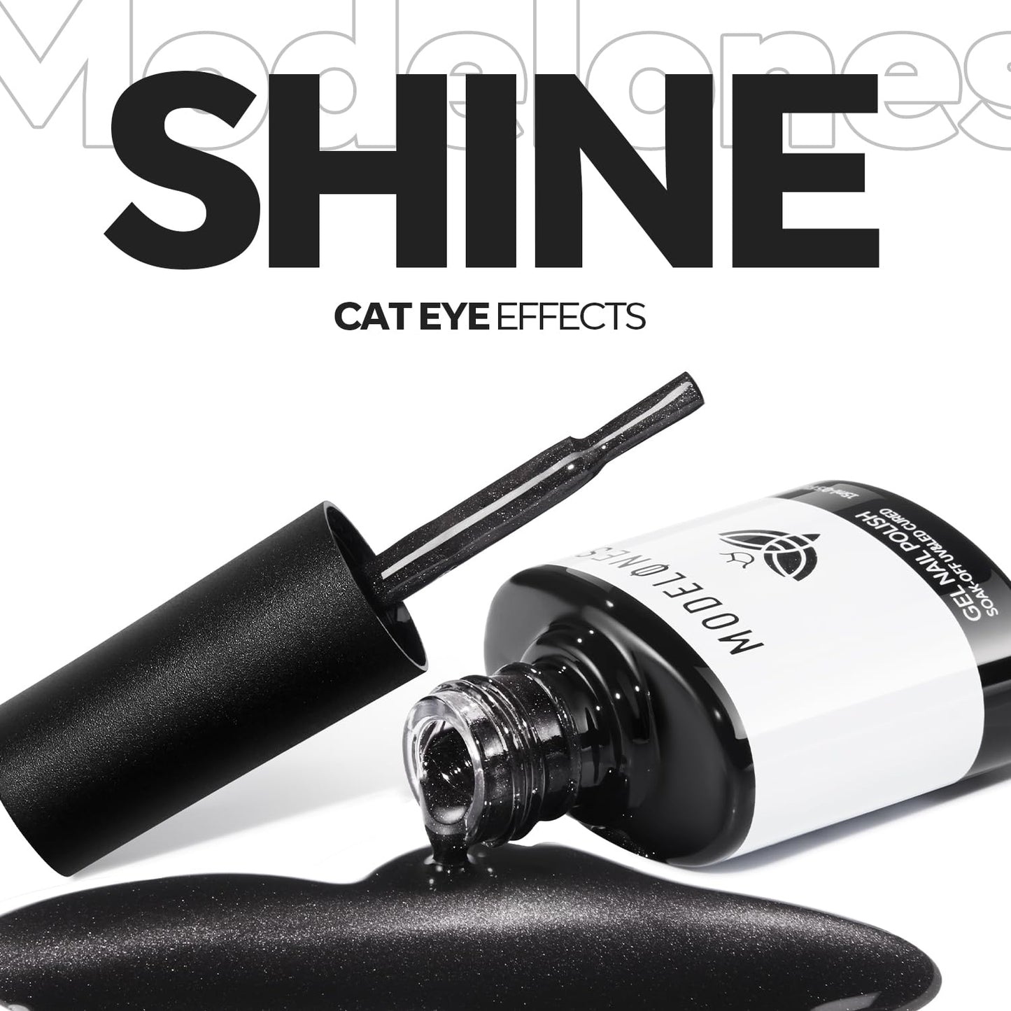 Black Cat Eye Gel Nail Polish - Holographic Glitter Magnetic Finish | 15 ML Silk Glass Shimmer