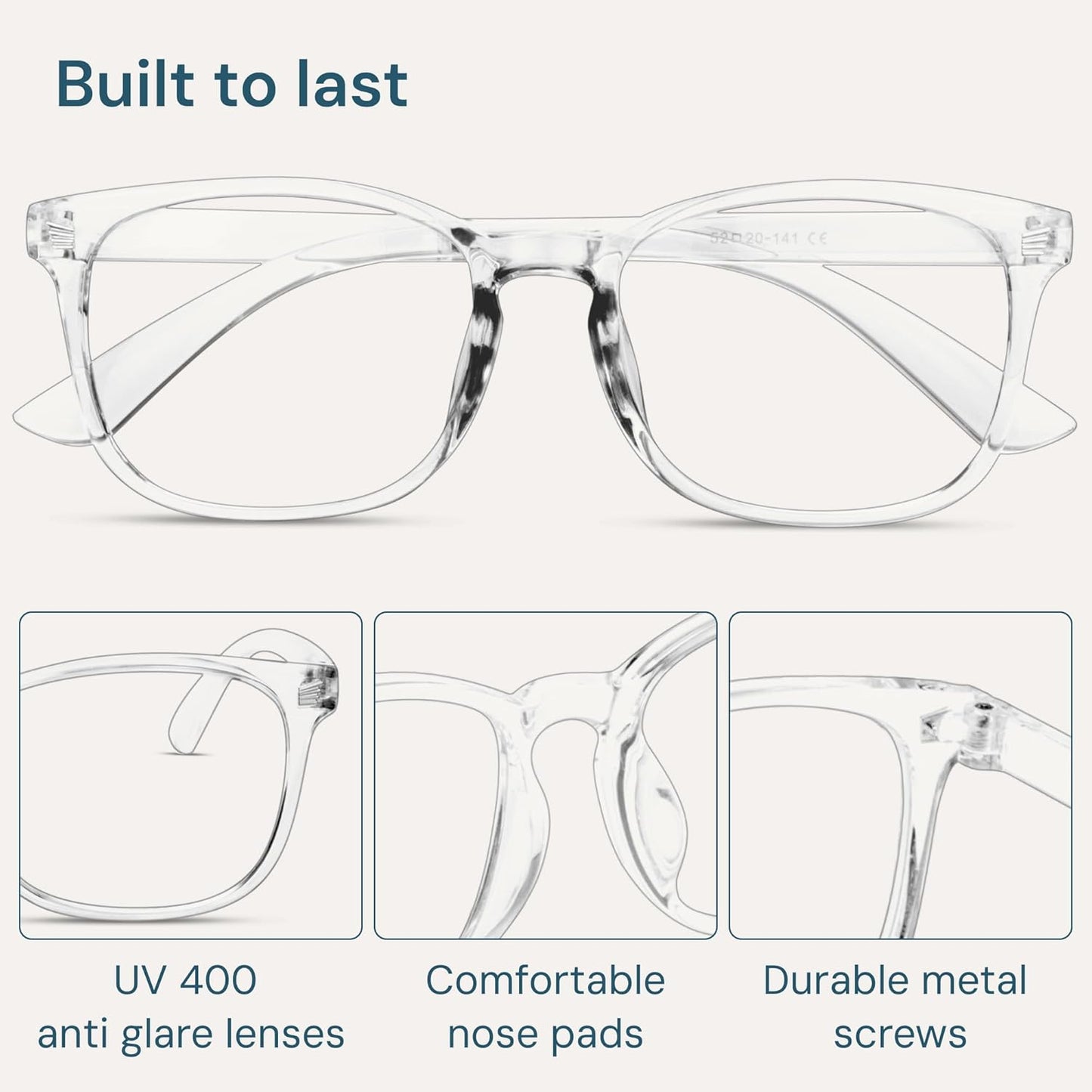 Gaoye Blue Light Blocking Glasses - Square Eyewear Frames for Men & Women | Anti-UV Computer Gaming Specs