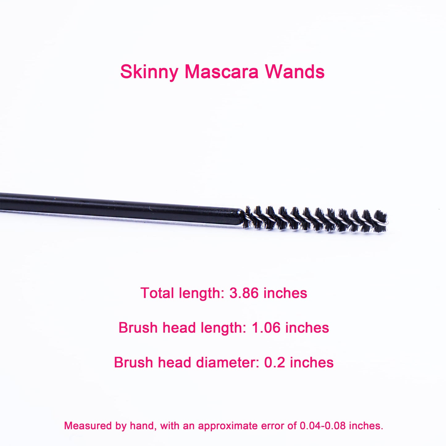 i-Laesh Skinny Mini Mascara Wands Applicators Spoolies Black 50PCS