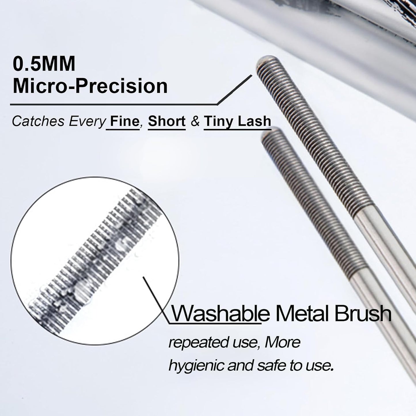 Brown Washable Iron Wand Mascara - Waterproof Formula for Thin, Short Lashes | Buildable Length & Volume, Clump-Free Finish