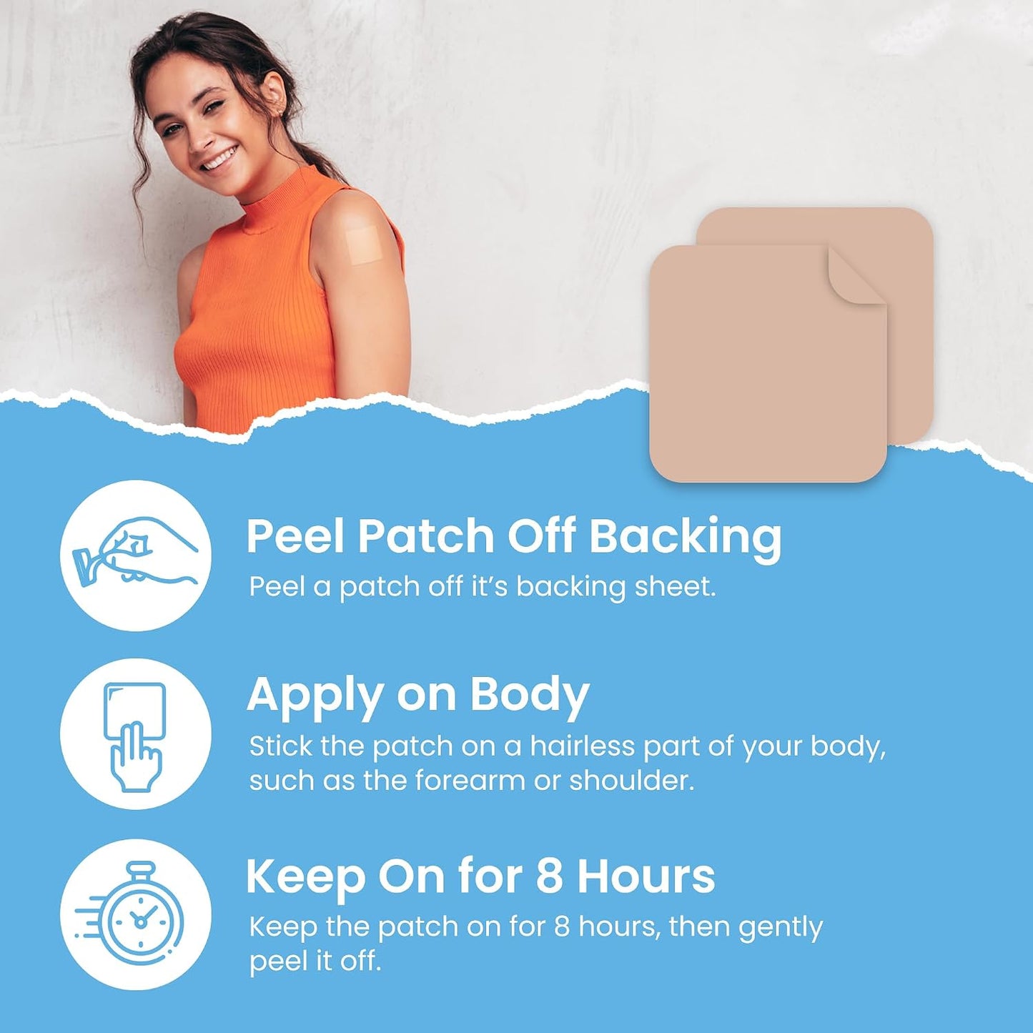 Collagen Patches for Body & Skin Support | 100% Natural with Glutathione | Pack of 60