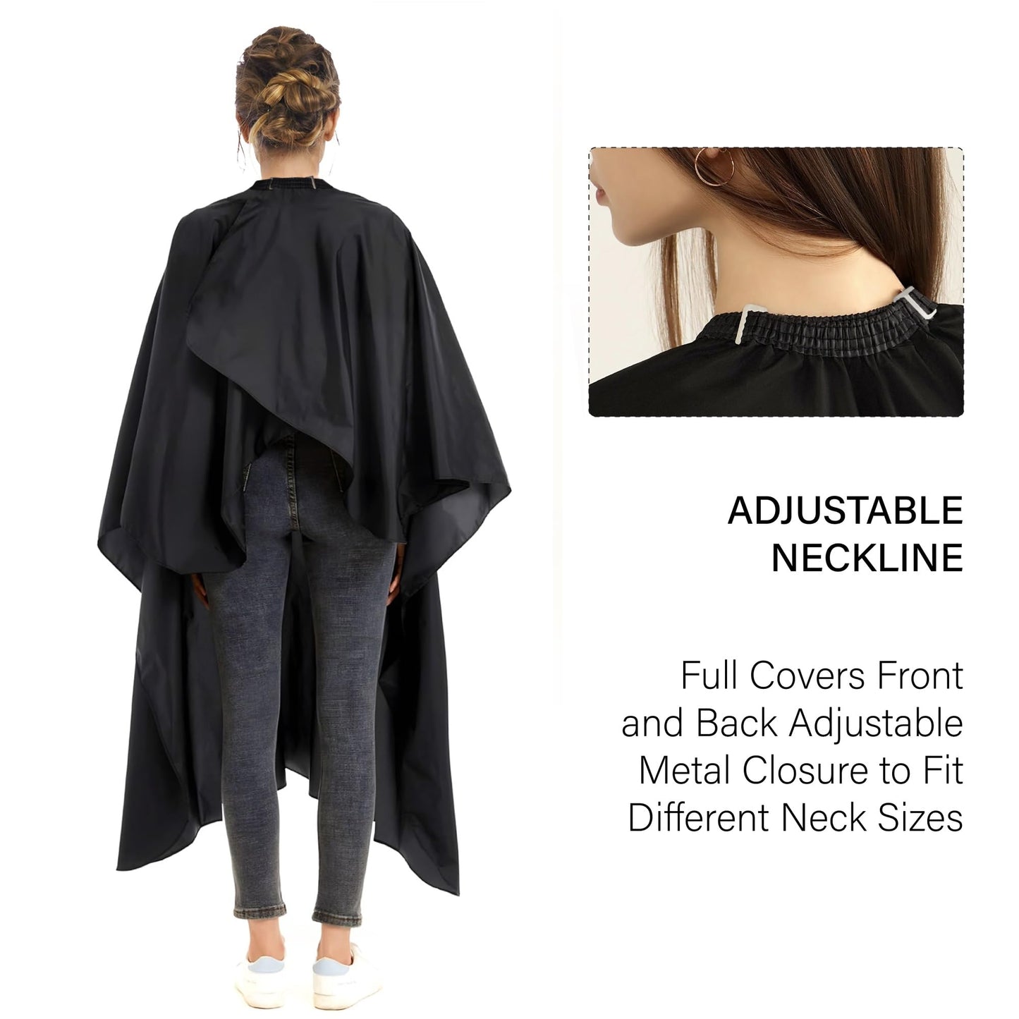 64" x 56" Waterproof Barber Cape for Men – Adjustable Neck Salon Cape – Professional Haircut Supplies